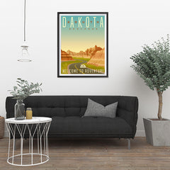 Ezposterprints - SOUTH DAKOTA Retro Travel Poster - 24x32 ambiance display photo sample