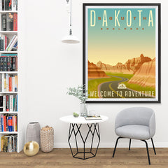 Ezposterprints - SOUTH DAKOTA Retro Travel Poster - 36x48 ambiance display photo sample