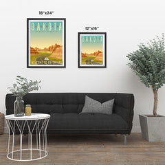 Ezposterprints - SOUTH DAKOTA Retro Travel Poster ambiance display photo sample