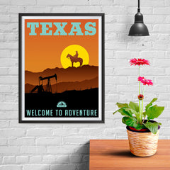 Ezposterprints - TEXAS Retro Travel Poster - 12x16 ambiance display photo sample