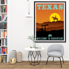 Ezposterprints - TEXAS Retro Travel Poster - 36x48 ambiance display photo sample