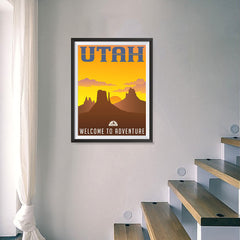 Ezposterprints - UTAH Retro Travel Poster - 18x24 ambiance display photo sample
