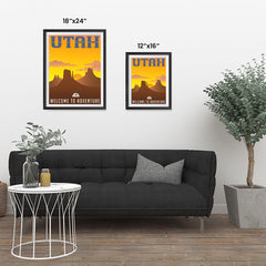 Ezposterprints - UTAH Retro Travel Poster ambiance display photo sample