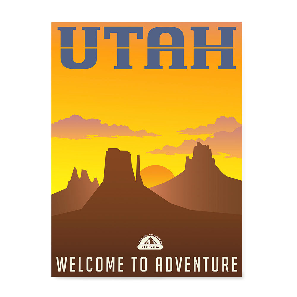 Ezposterprints - UTAH Retro Travel Poster