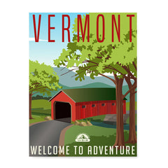 Ezposterprints - VERMONT Retro Travel Poster
