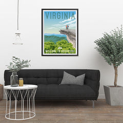 Ezposterprints - VIRGINIA Retro Travel Poster - 24x32 ambiance display photo sample