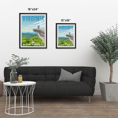 Ezposterprints - VIRGINIA Retro Travel Poster ambiance display photo sample