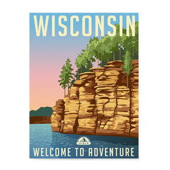 Ezposterprints - WISCONSIN Retro Travel Poster