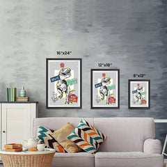 Ezposterprints - The Brave Racer T-Rex | Dinosaurs Jurassic Games ambiance display photo sample