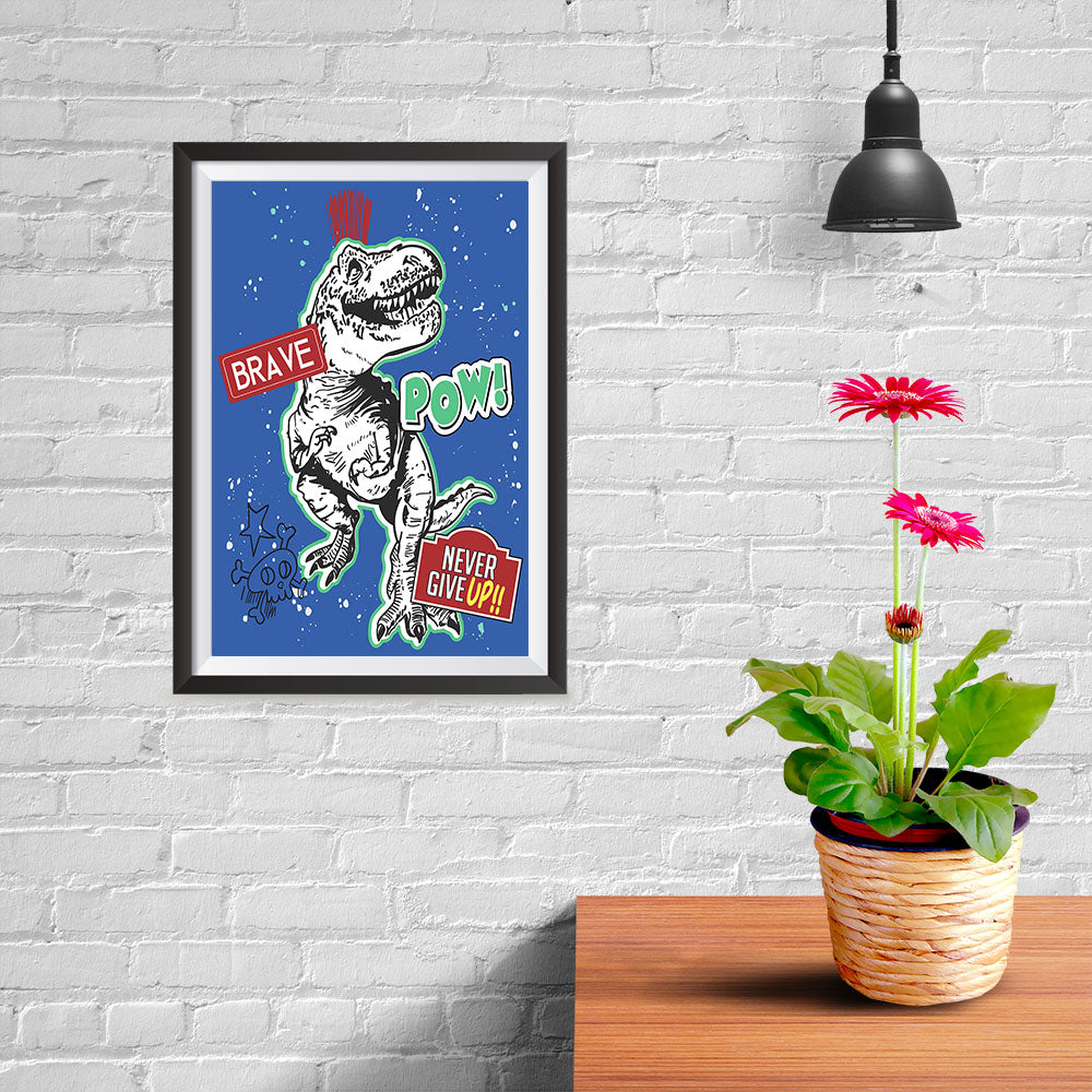 Ezposterprints - The Brave Racer T-Rex - Blue - 08x12 ambiance display photo sample