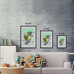Ezposterprints - Cool 86 T-Rex Skater | Dinosaurs Jurassic Games ambiance display photo sample