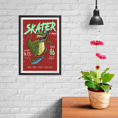 Ezposterprints - Cool 86 T-Rex Skater - Red - 08x12 ambiance display photo sample