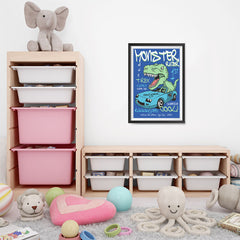 Ezposterprints - Super Car & Monster Racer T-Rex | Dinosaurs Jurassic Games - 16x24 ambiance display photo sample