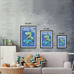 Ezposterprints - Super Car & Monster Racer T-Rex | Dinosaurs Jurassic Games ambiance display photo sample