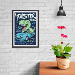 Ezposterprints - Super Car & Monster Racer T-Rex - Navy - 08x12 ambiance display photo sample