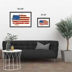 Ezposterprints - Veteran Worn Out USA Flag Poster ambiance display photo sample
