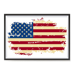 Ezposterprints - Veteran Worn Out USA Flag Poster ambiance display photo sample