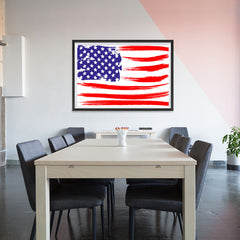 Ezposterprints - Grunge USA Flag 2 Poster - 48x32 ambiance display photo sample