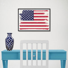 Ezposterprints - Grunge Worn Out USA Flag Poster - 18x12 ambiance display photo sample