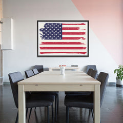 Ezposterprints - Grunge Worn Out USA Flag Poster - 48x32 ambiance display photo sample