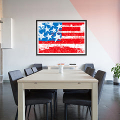 Ezposterprints - Retro USA Flag Poster - 48x32 ambiance display photo sample