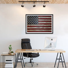 Ezposterprints - Rustic USA Flag Poster - 36x24 ambiance display photo sample
