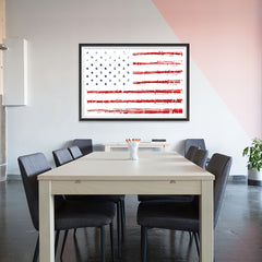 Ezposterprints - Textured Worn Out USA Flag Poster - 48x32 ambiance display photo sample