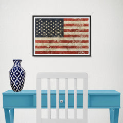 Ezposterprints - Vintage USA Flag Poster - 18x12 ambiance display photo sample