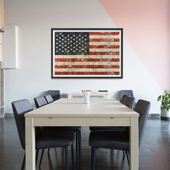 Ezposterprints - Vintage USA Flag Poster - 48x32 ambiance display photo sample