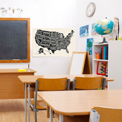 Ezposterprints - The United States of America States Map in Black and White - 36x24 ambiance display photo sample