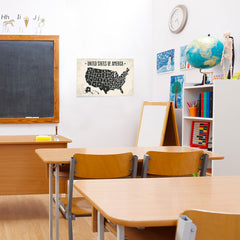 Ezposterprints - The United States of America States Map with Black Title - 24x16 ambiance display photo sample