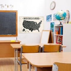 Ezposterprints - The United States of America States Map with Black Title - 36x24 ambiance display photo sample