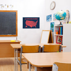 Ezposterprints - The United States of America States Map in Red and Navy - 24x16 ambiance display photo sample