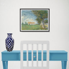 Ezposterprints - Farmhouse In A Wheatfield | Van Gogh Art Reproduction - 16x12 ambiance display photo sample