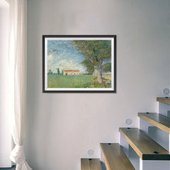 Ezposterprints - Farmhouse In A Wheatfield | Van Gogh Art Reproduction - 24x18 ambiance display photo sample