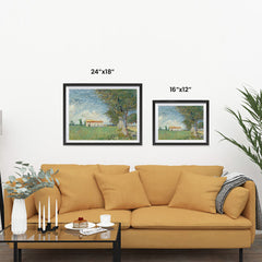 Ezposterprints - Farmhouse In A Wheatfield | Van Gogh Art Reproduction ambiance display photo sample