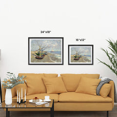 Ezposterprints - Fishing Boats On The Beach | Van Gogh Art Reproduction ambiance display photo sample