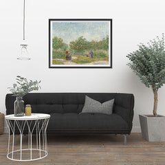 Ezposterprints - Garden With Courting Couples | Van Gogh Art Reproduction - 32x24 ambiance display photo sample