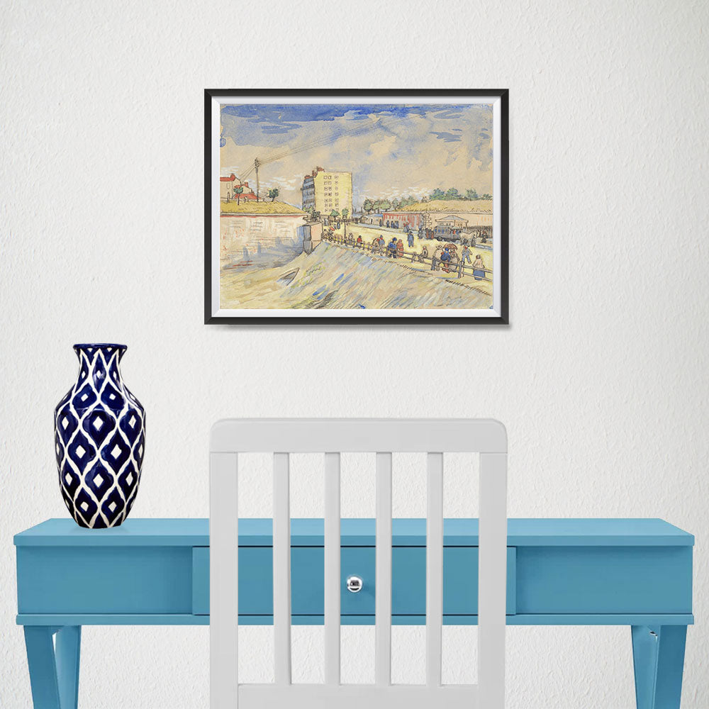 Ezposterprints - Gate In The Paris Ramparts | Van Gogh Art Reproduction - 16x12 ambiance display photo sample