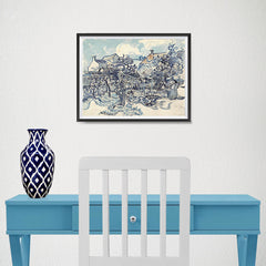 Ezposterprints - Old Vineyard With Peasant Woman | Van Gogh Art Reproduction - 16x12 ambiance display photo sample