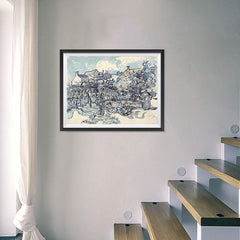 Ezposterprints - Old Vineyard With Peasant Woman | Van Gogh Art Reproduction - 24x18 ambiance display photo sample