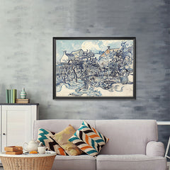 Ezposterprints - Old Vineyard With Peasant Woman | Van Gogh Art Reproduction - 48x36 ambiance display photo sample