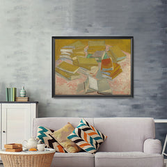 Ezposterprints - Piles Of French Novels | Van Gogh Art Reproduction - 48x36 ambiance display photo sample
