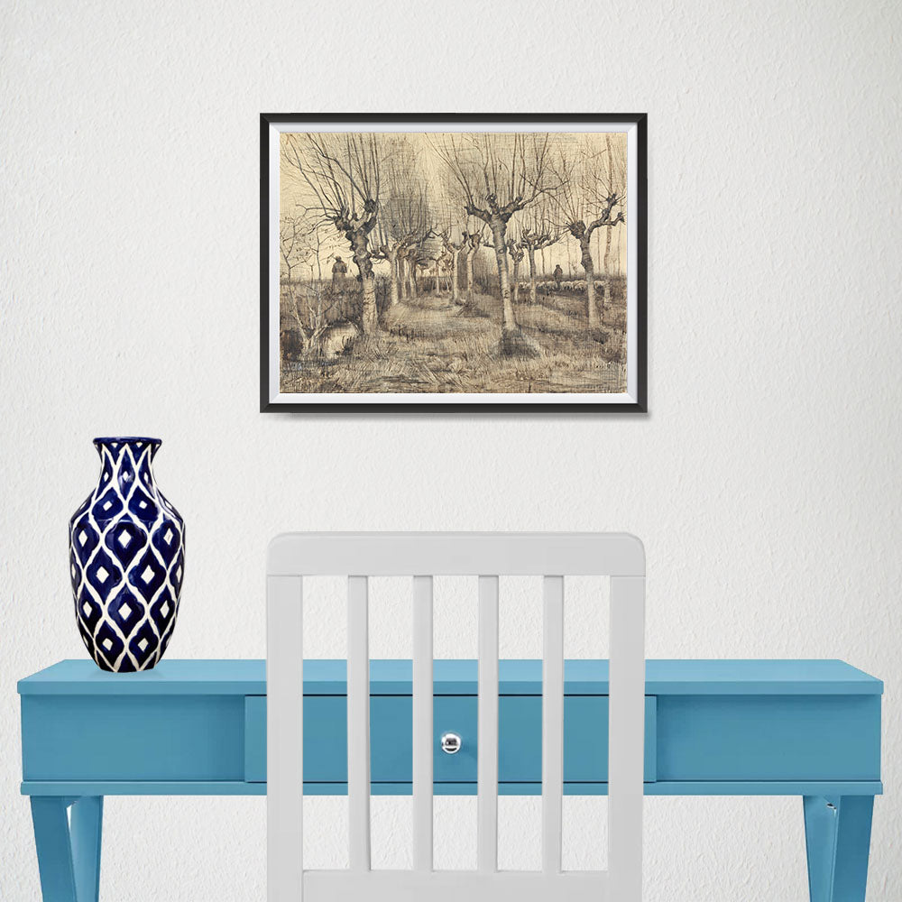 Ezposterprints - Pollard Birches | Van Gogh Art Reproduction - 16x12 ambiance display photo sample