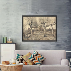 Ezposterprints - Pollard Birches | Van Gogh Art Reproduction - 48x36 ambiance display photo sample