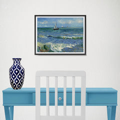 Ezposterprints - Seascape Near Les Saintes | Van Gogh Art Reproduction - 16x12 ambiance display photo sample