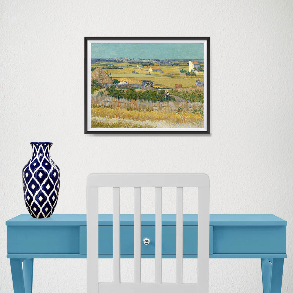 Ezposterprints - The Harvest | Van Gogh Art Reproduction - 16x12 ambiance display photo sample