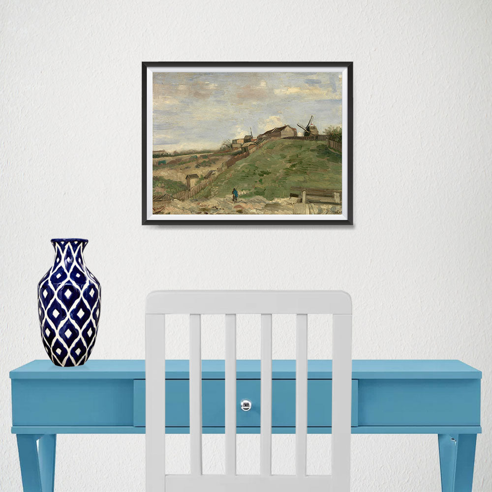 Ezposterprints - The Hill Of Montmartre With Stone Quarry 2 | Van Gogh Art Reproduction - 16x12 ambiance display photo sample