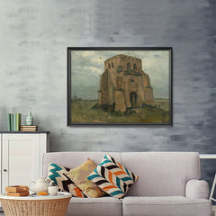 Ezposterprints - The Old Church Tower At Nuenen | Van Gogh Art Reproduction - 48x36 ambiance display photo sample