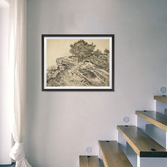 Ezposterprints - The Rock Of Montmajour With Pine Trees | Van Gogh Art Reproduction - 24x18 ambiance display photo sample